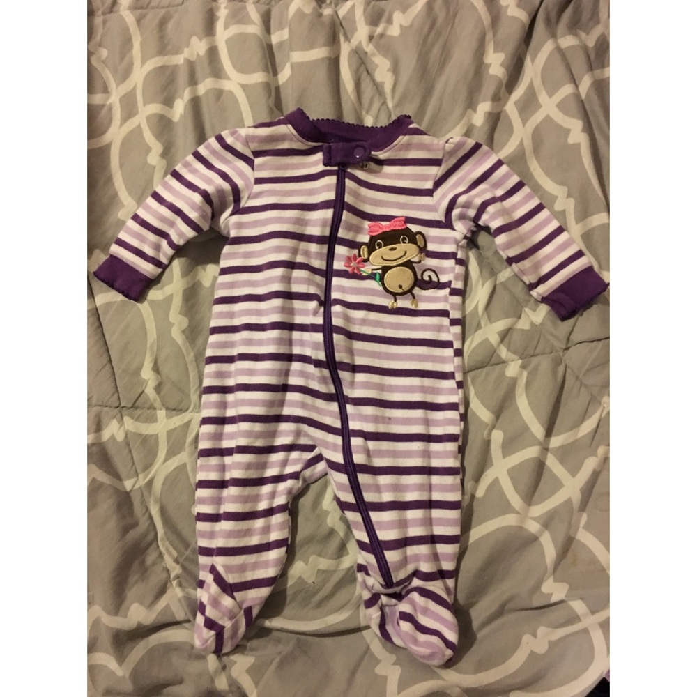 Baby Girl 0-3 Month Footie Pajamas